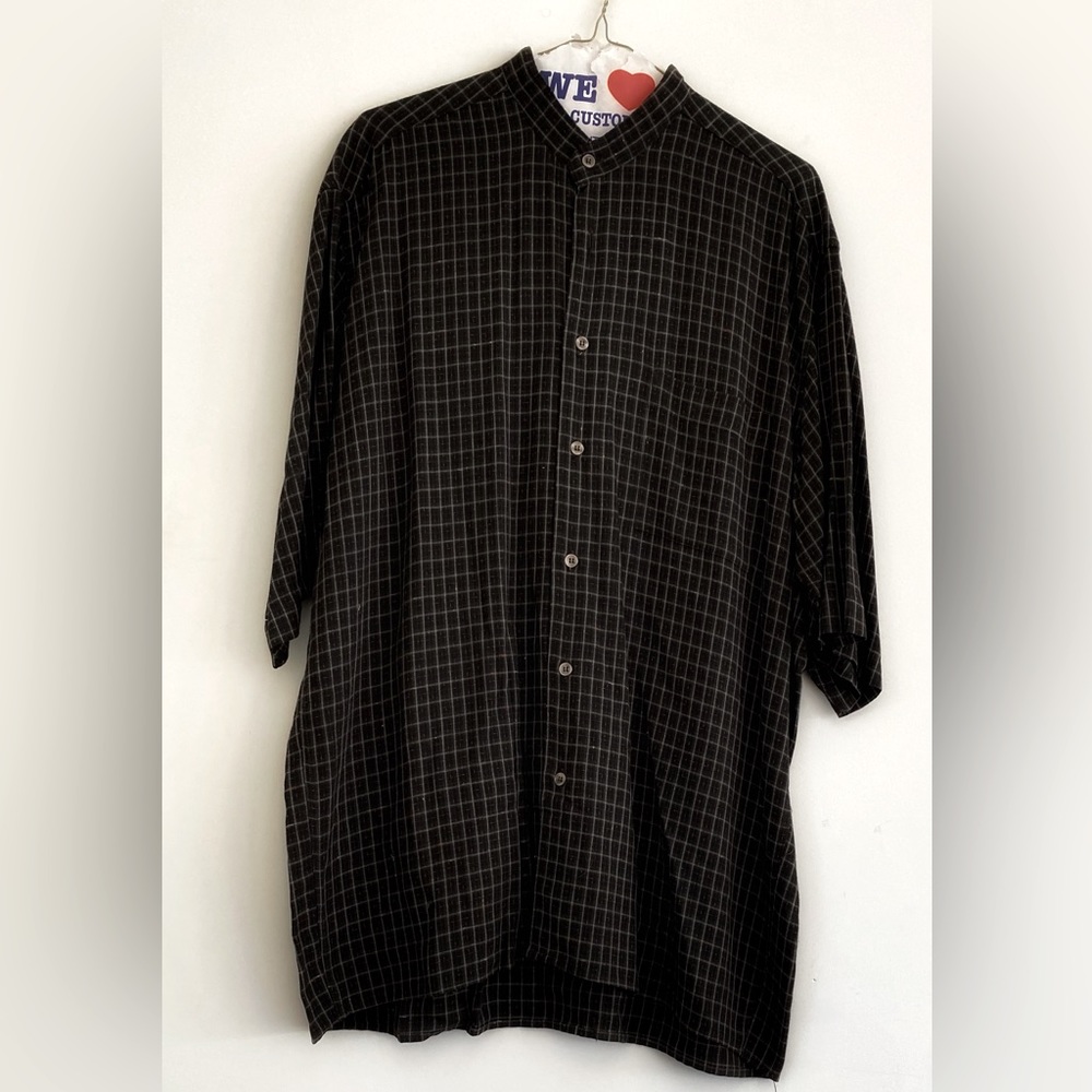 Vintage Mario Matteo Dark Blue Short Sleeve Shirt Large